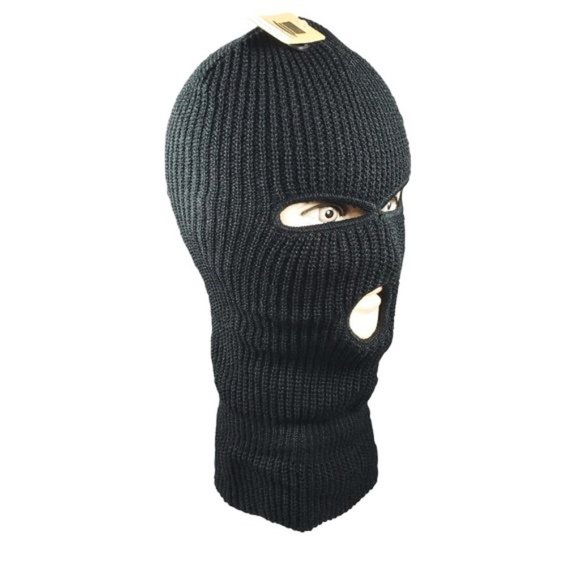 3 Pieces Black three Hole Winter Ski Face Mask Full Head NWT - Picture 2 of 4